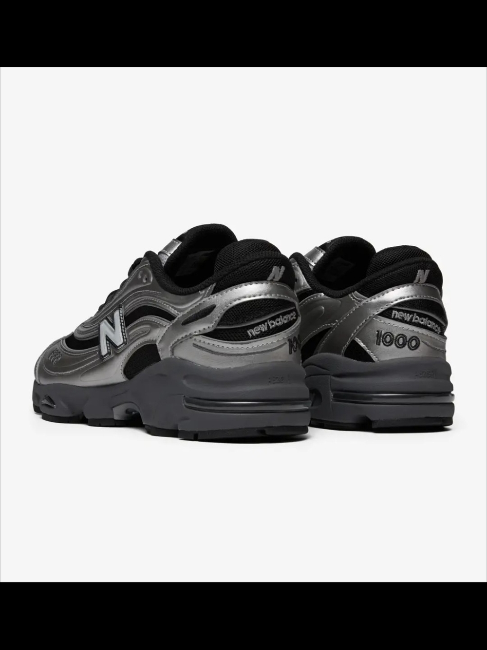 New Balance Men’s 1000 Metallic Silver Running Shoes - Picture 2 of 6